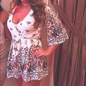 Printed floral romper